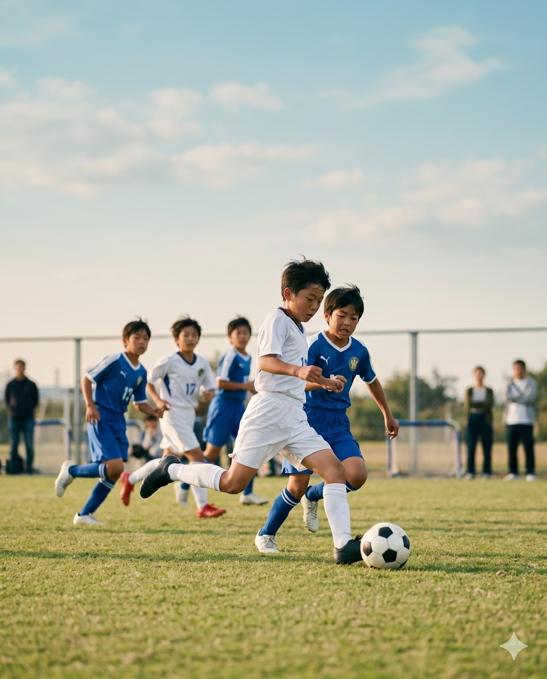 スポーツ少年団のサッカーの試合をスマホでライブ配信する保護者